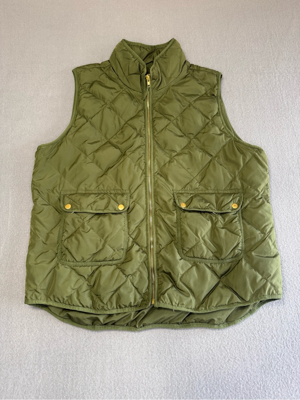 WOOLRICH Men's OD Green XXL Quilted Puffer Down Insulated Vest